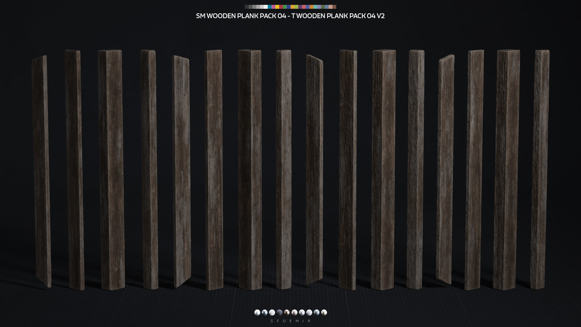 Wooden Plank Pack Vol 04 Low-poly 3D model_2