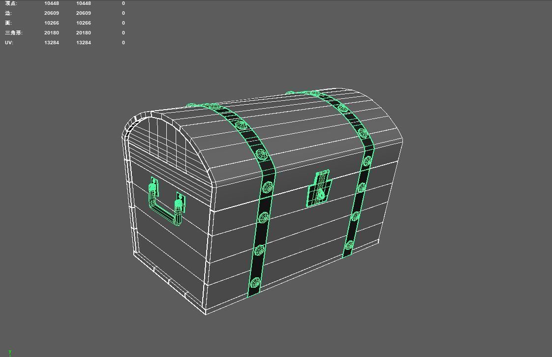 Wooden crate Low-poly 3D model_2