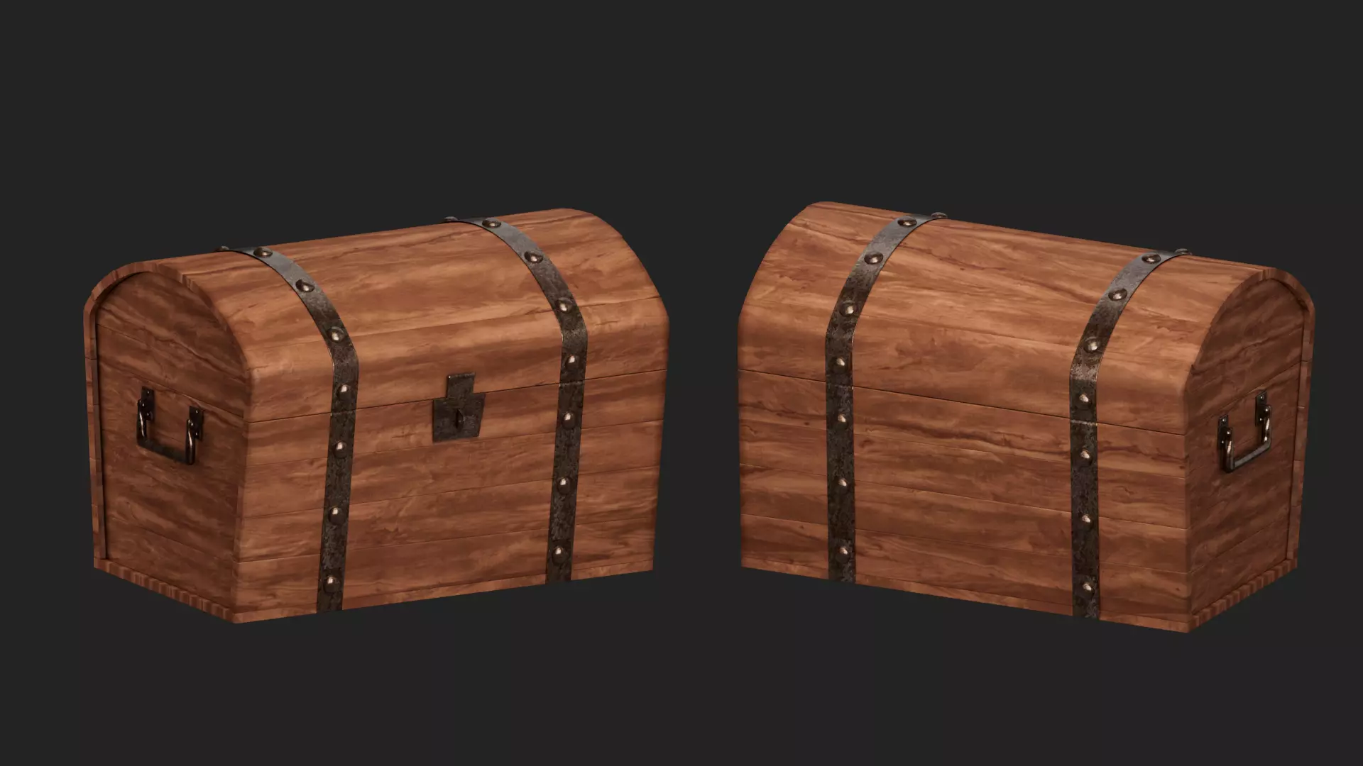 Wooden crate Low-poly 3D model_0