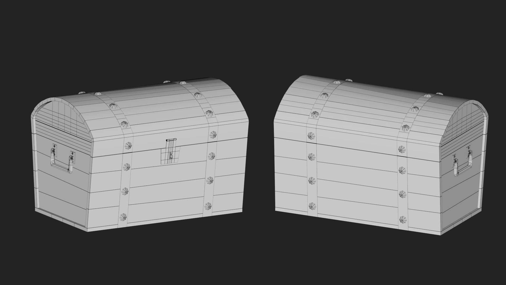 Wooden crate Low-poly 3D model_1