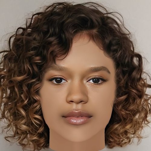 Taylor Russell Head - No Hair - Low poly head for game  Low-poly 3D model