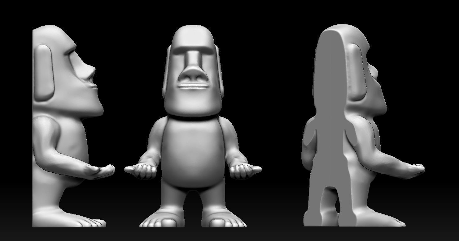 Moai 3D printed model  - Pen Holder 3D print model_10