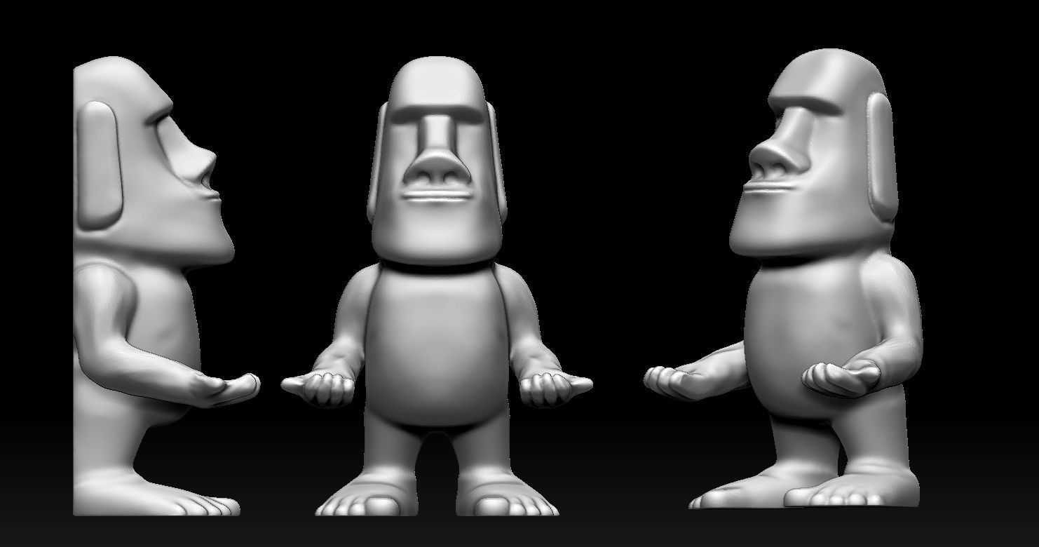 Moai 3D printed model  - Pen Holder 3D print model_3