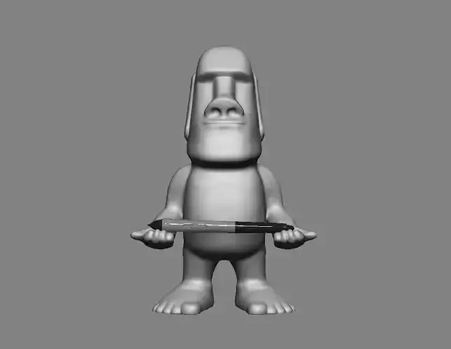 Moai 3D printed model  - Pen Holder 3D print model