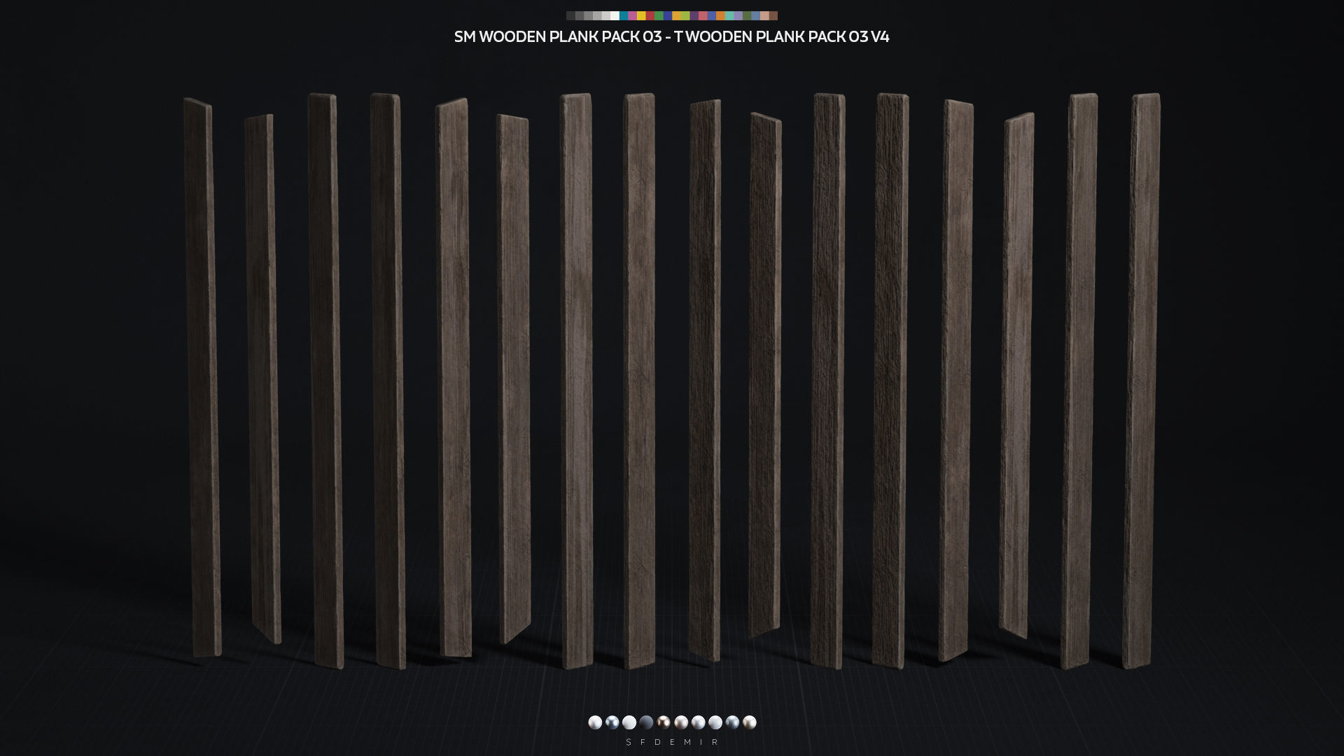 Wooden Plank Pack Vol 03 Low-poly 3D model_4