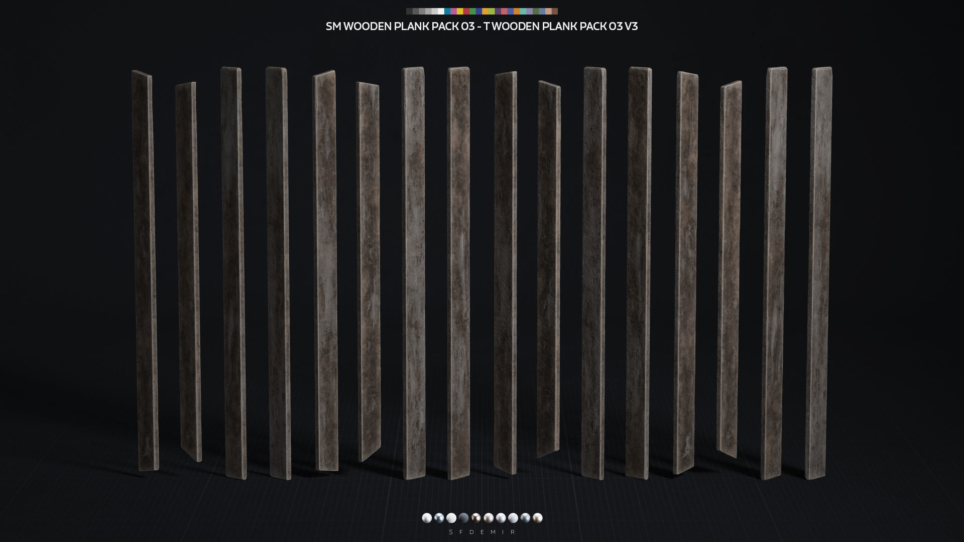 Wooden Plank Pack Vol 03 Low-poly 3D model_3