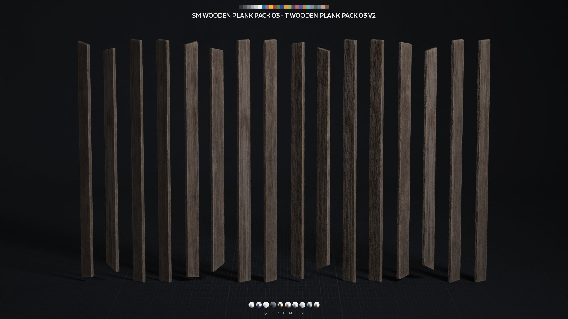 Wooden Plank Pack Vol 03 Low-poly 3D model_2