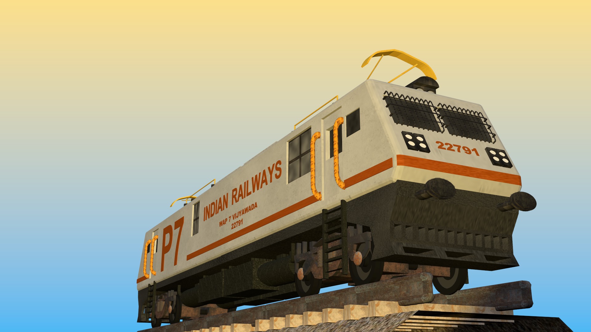 Indian Railway Electric Locomotive 3D Model 3D model_3