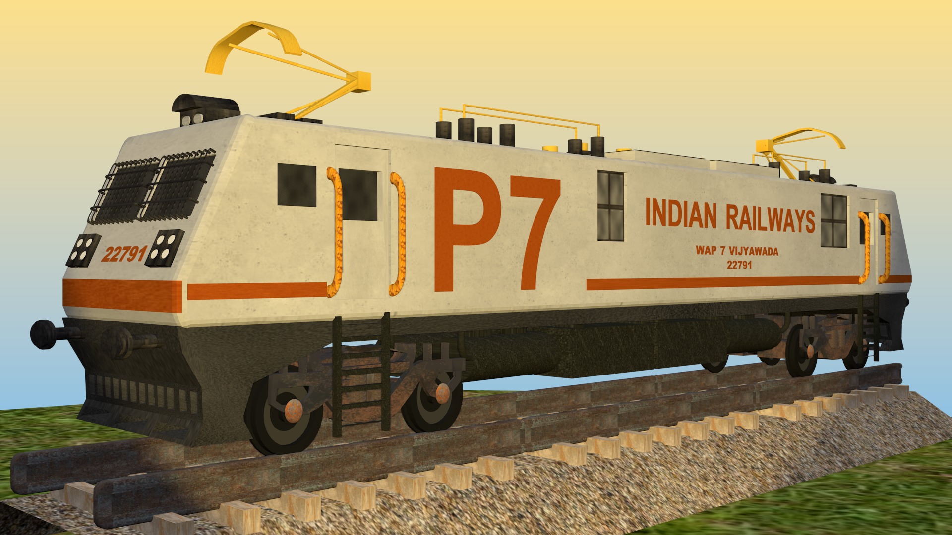 Indian Railway Electric Locomotive 3D Model 3D model_6