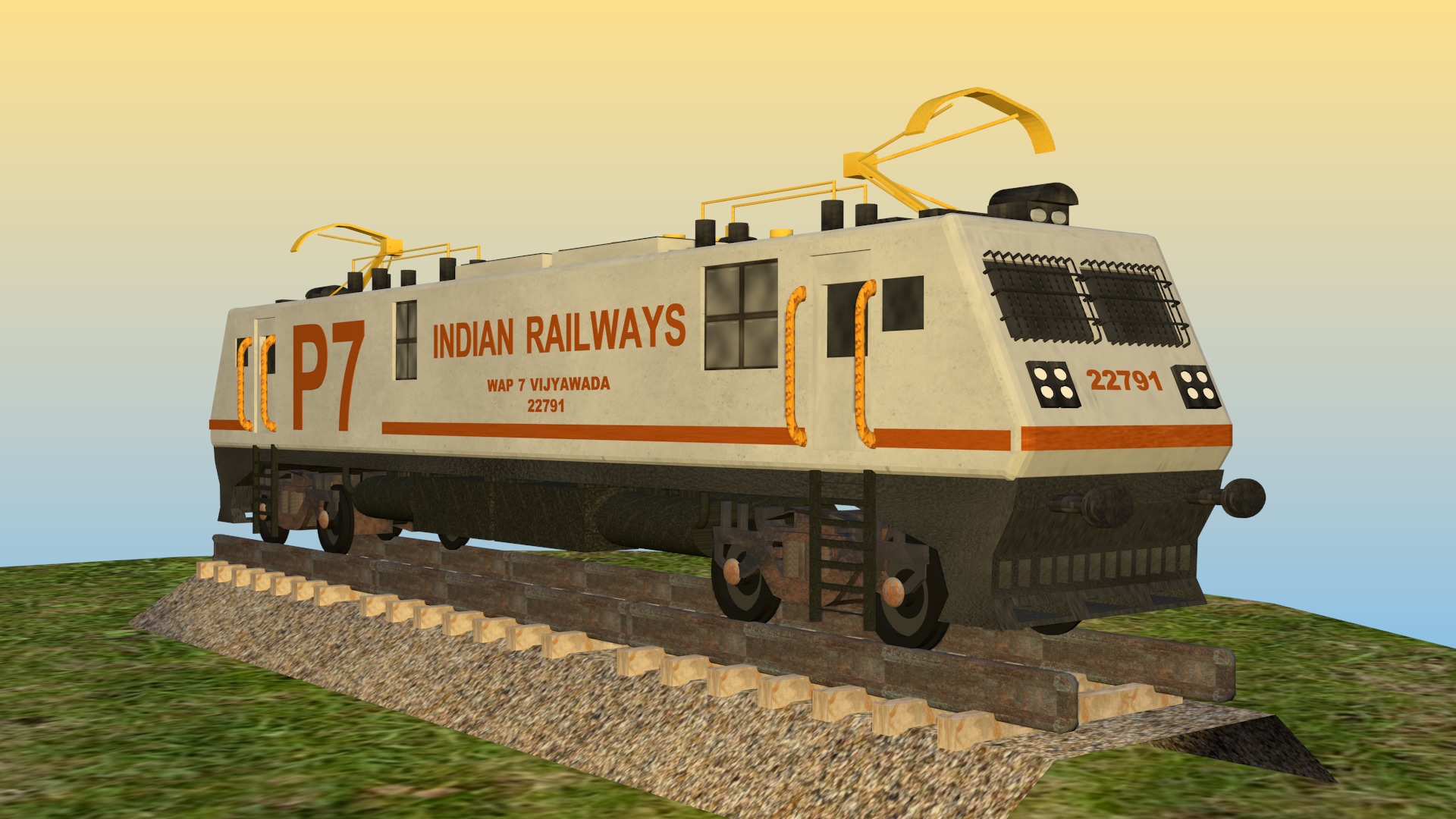 Indian Railway Electric Locomotive 3D Model 3D model_4