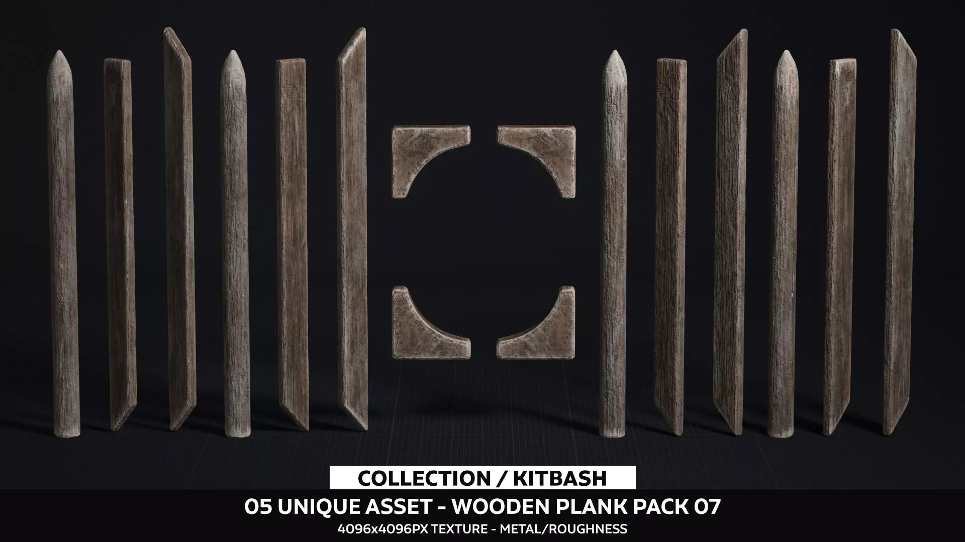 Wooden Plank Pack Vol 07 Low-poly 3D model_0