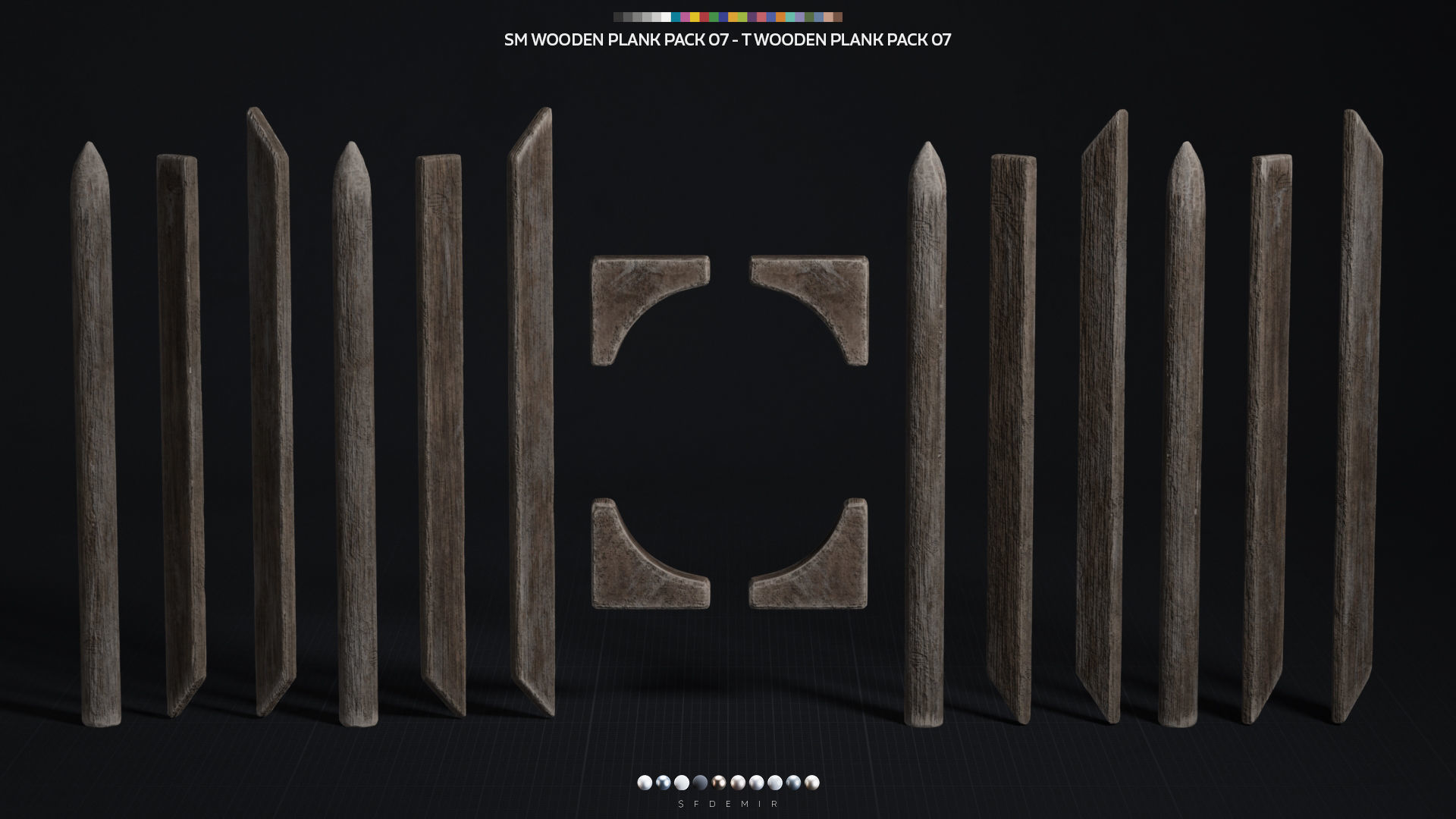 Wooden Plank Pack Vol 07 Low-poly 3D model_1