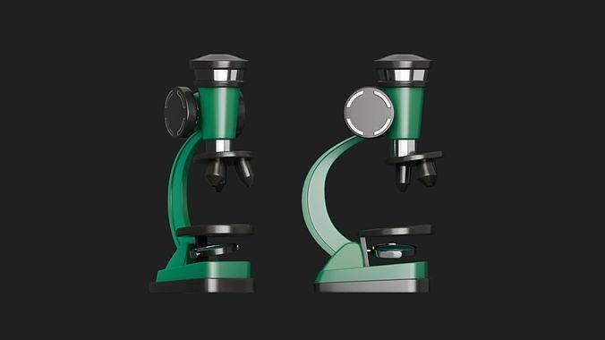 microscope Low-poly 3D model