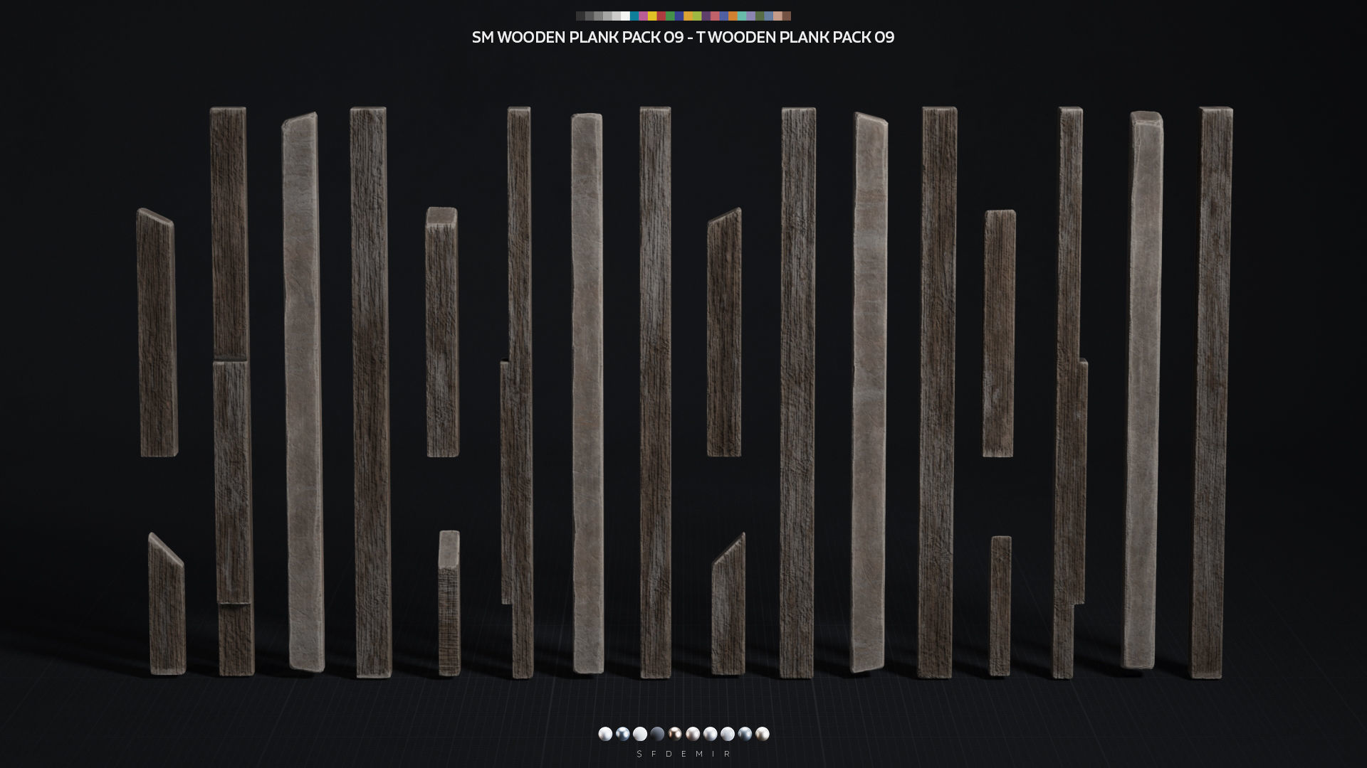 Wooden Plank Pack Vol 09 Low-poly 3D model_3