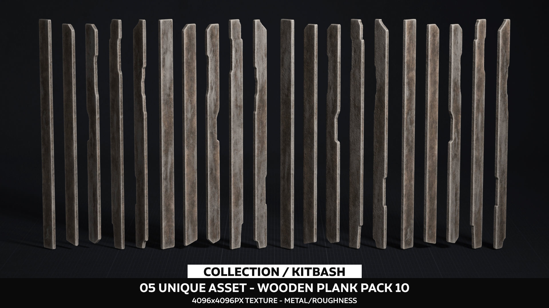 Wooden Plank Pack Vol 10 Low-poly 3D model_1