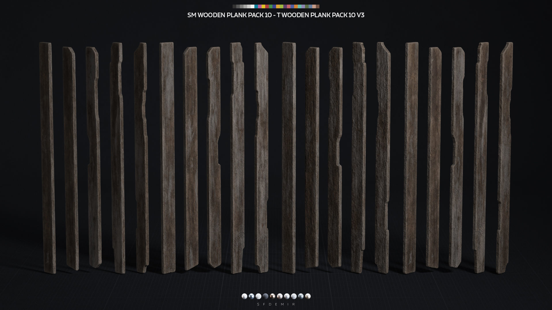 Wooden Plank Pack Vol 10 Low-poly 3D model_4