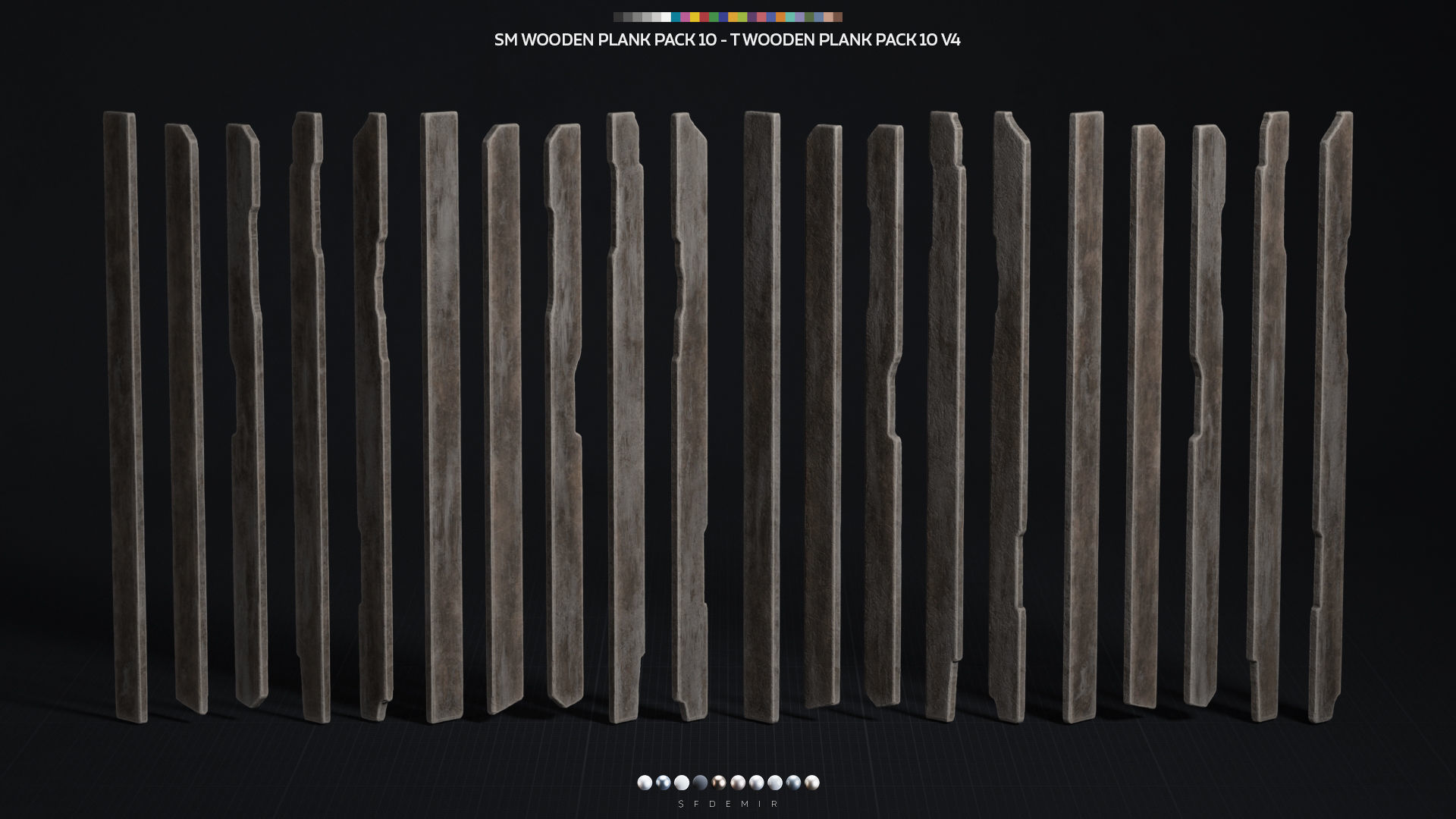 Wooden Plank Pack Vol 10 Low-poly 3D model_5