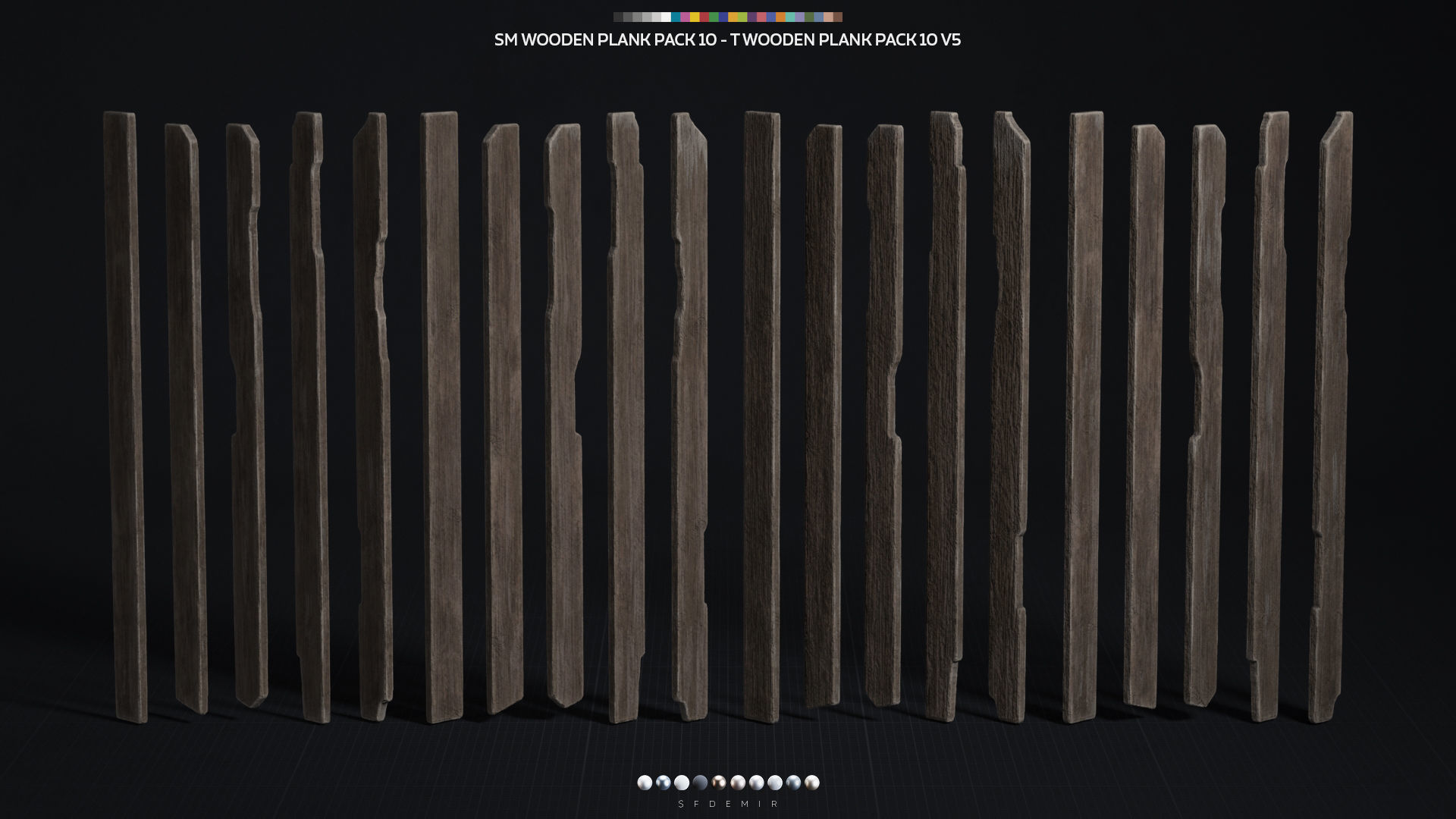 Wooden Plank Pack Vol 10 Low-poly 3D model_6