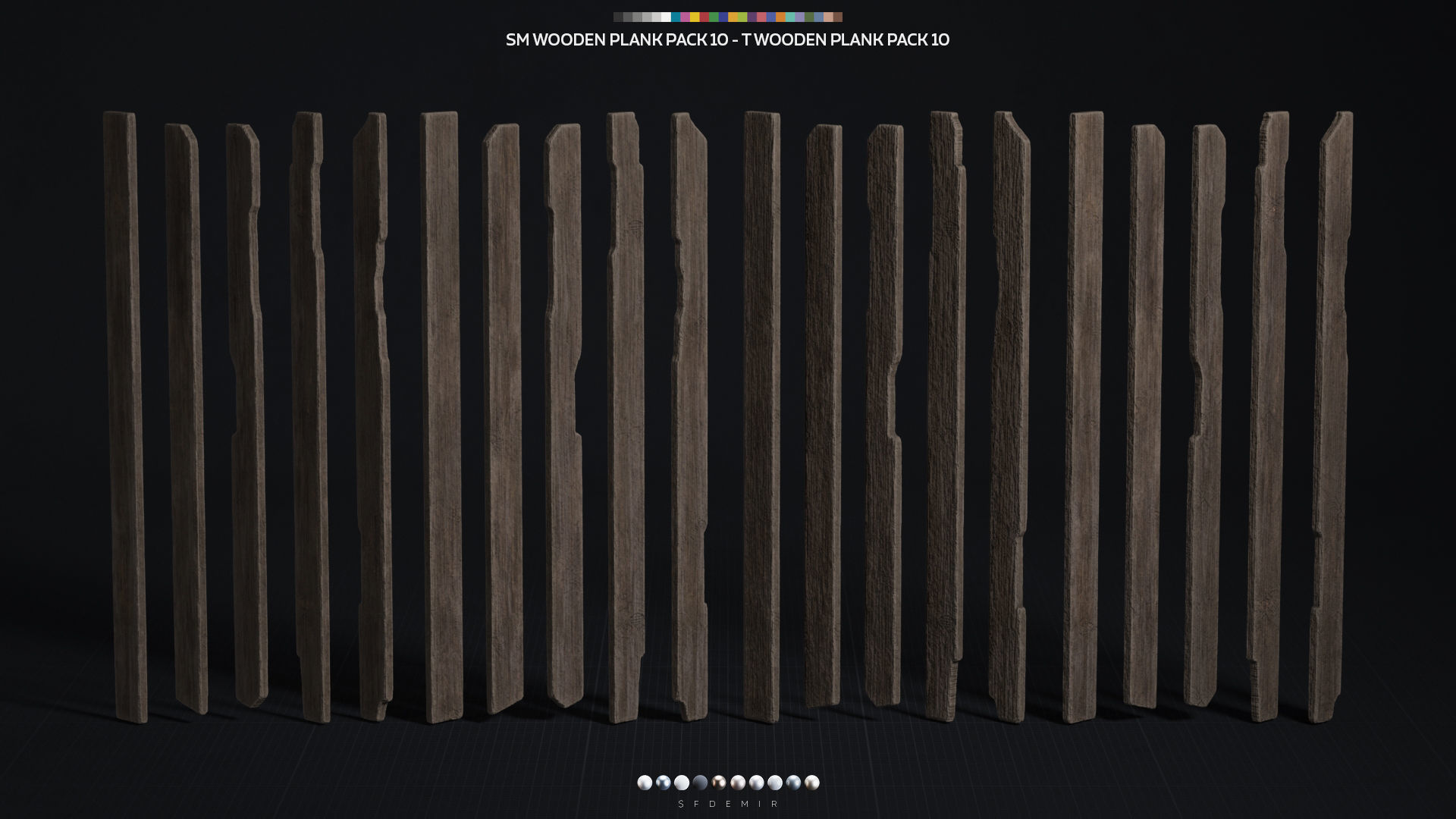 Wooden Plank Pack Vol 10 Low-poly 3D model_2