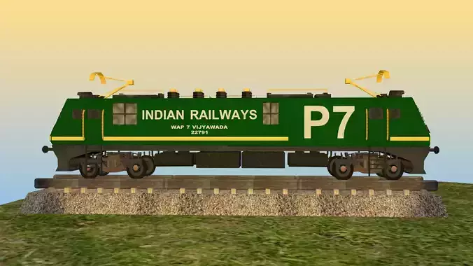 Indian Railway Electric Locomotive 3D Model 3D model