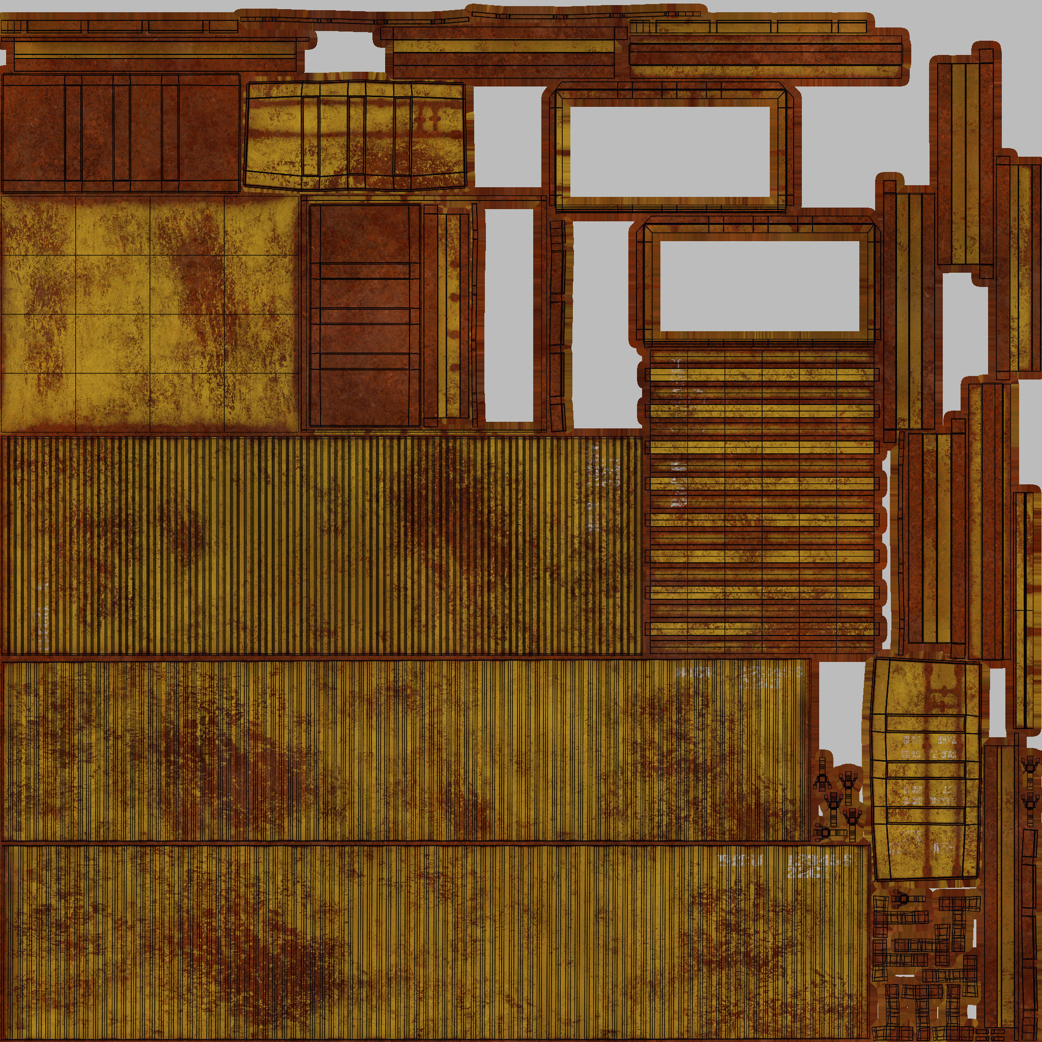 20Ft Cargo Containers - Yellow 3D Model Collection_28