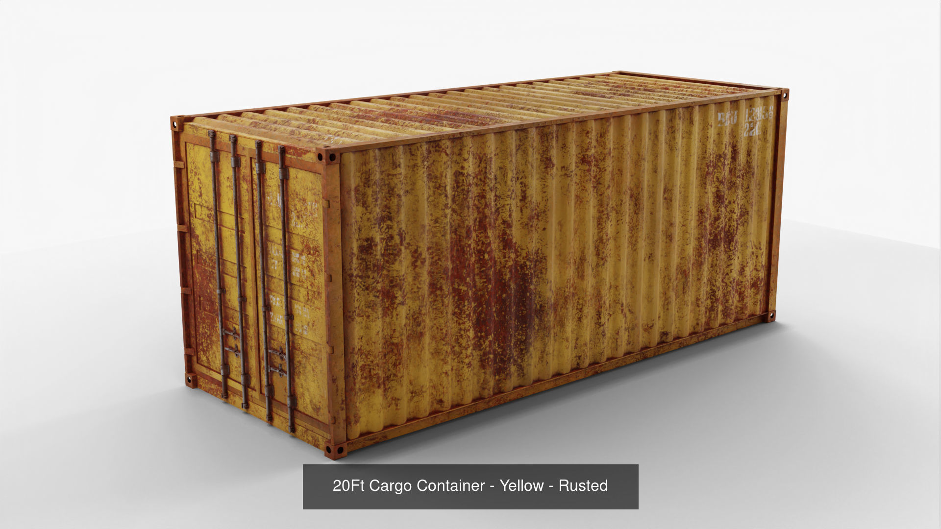 20Ft Cargo Containers - Yellow 3D Model Collection_11
