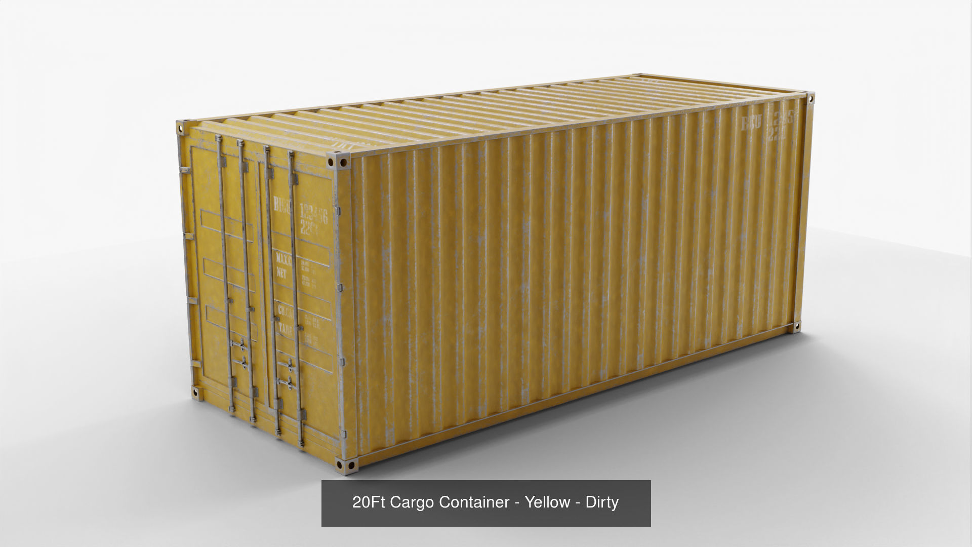 20Ft Cargo Containers - Yellow 3D Model Collection_10
