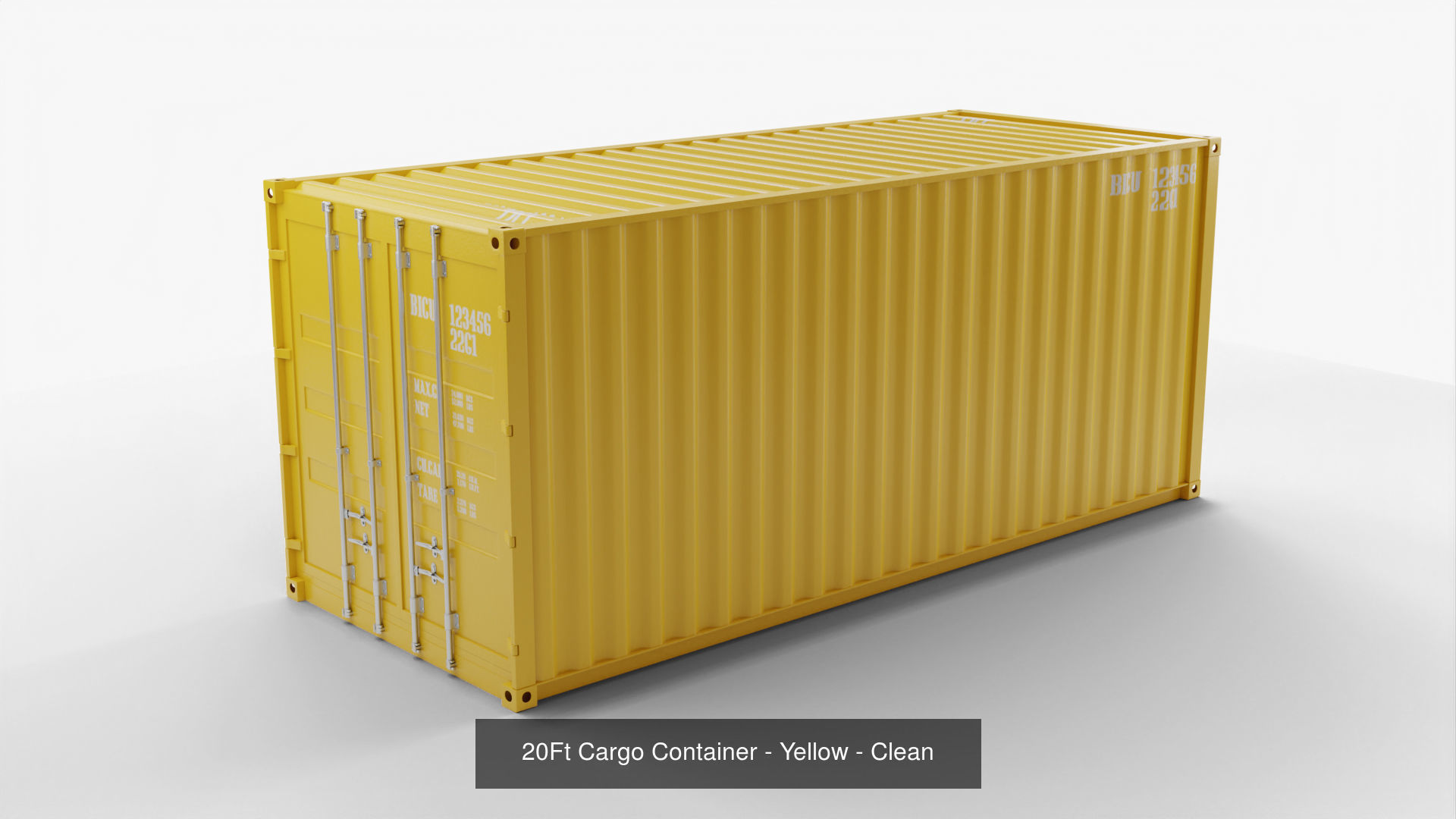 20Ft Cargo Containers - Yellow 3D Model Collection_9