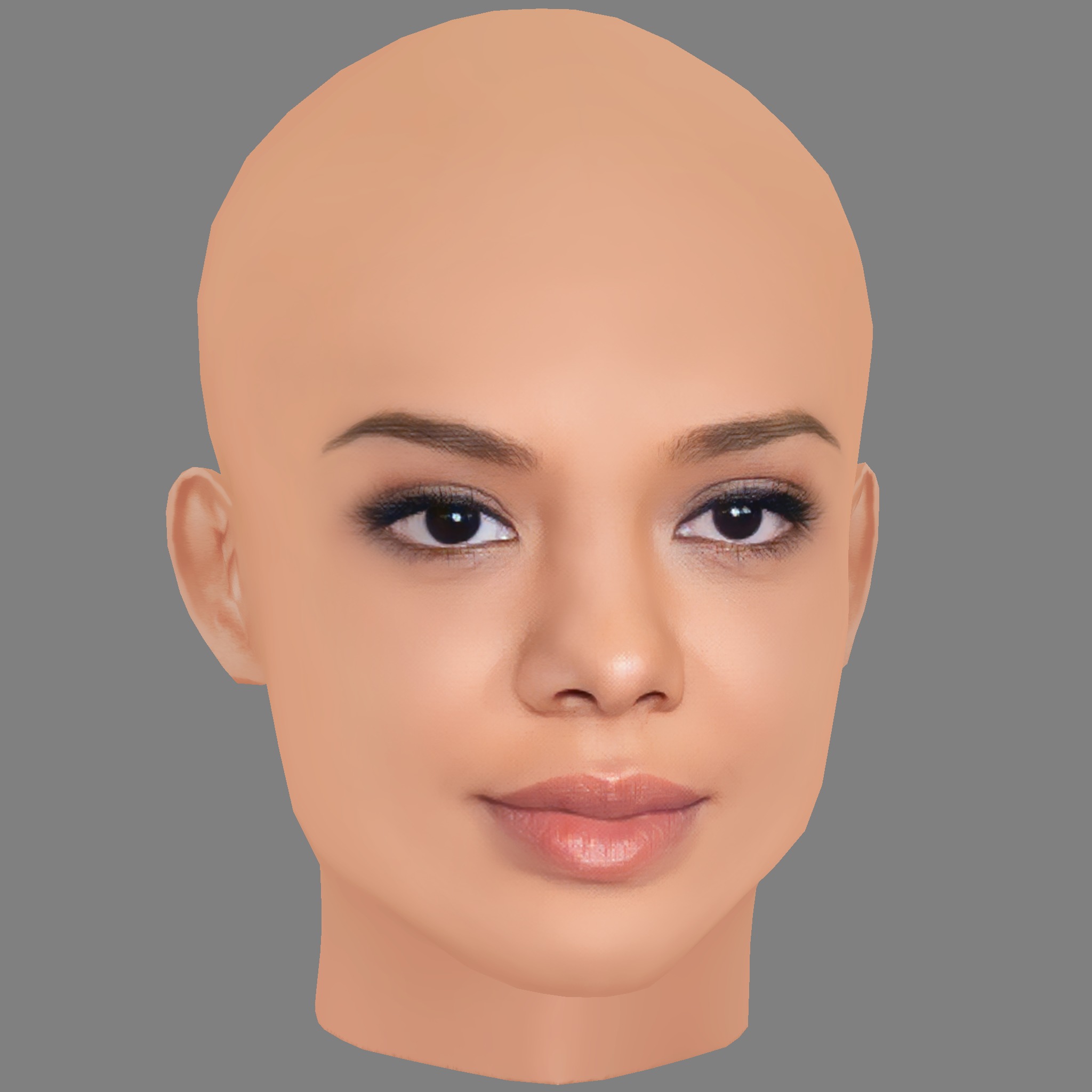 Tessa Thompson Head - No Hair - Low poly head for game Low-poly 3D model_7