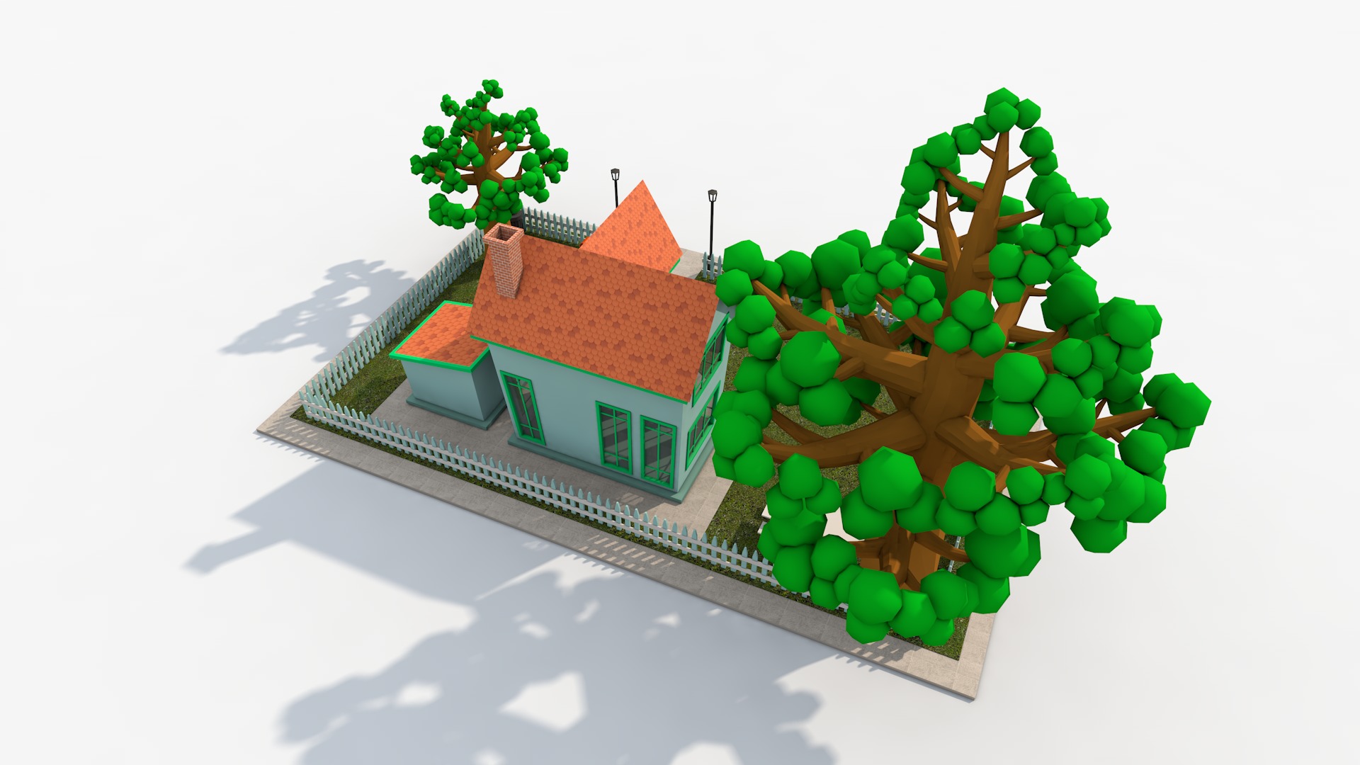 Cartoon House 3D model_4