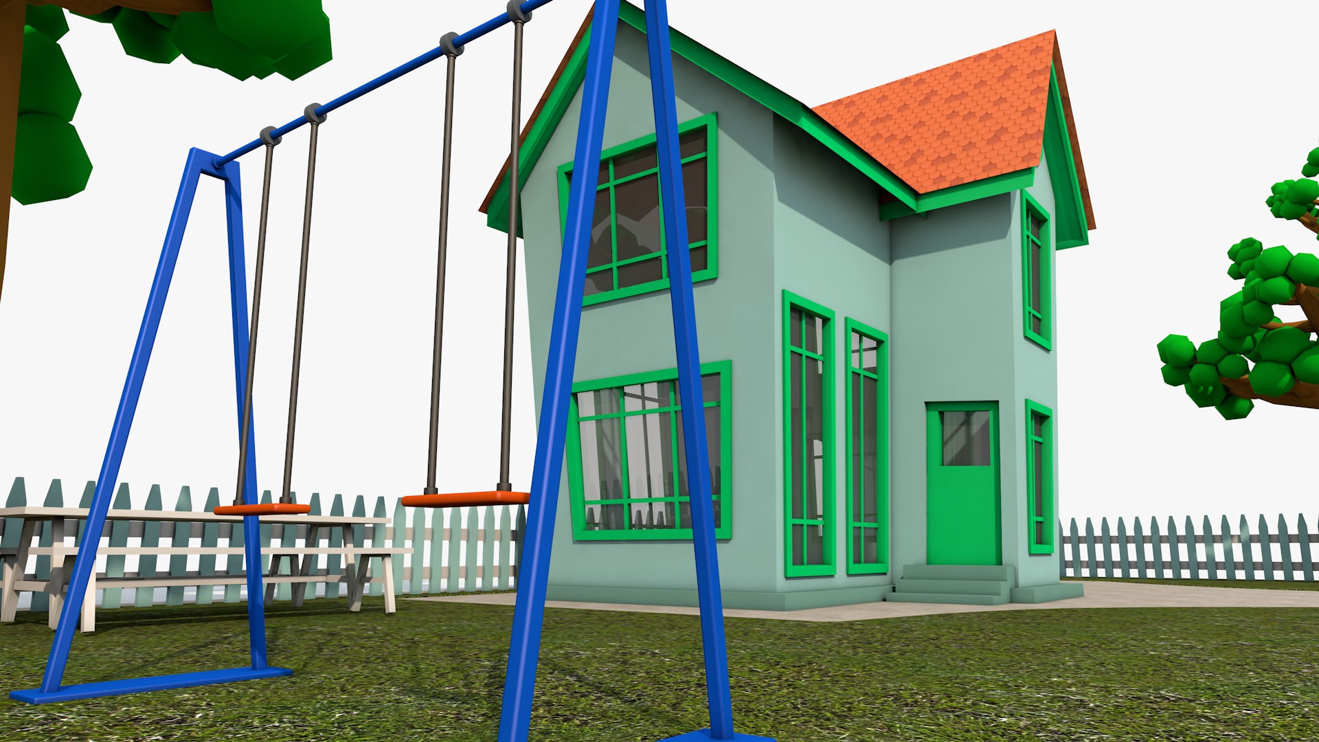 Cartoon House 3D model_6