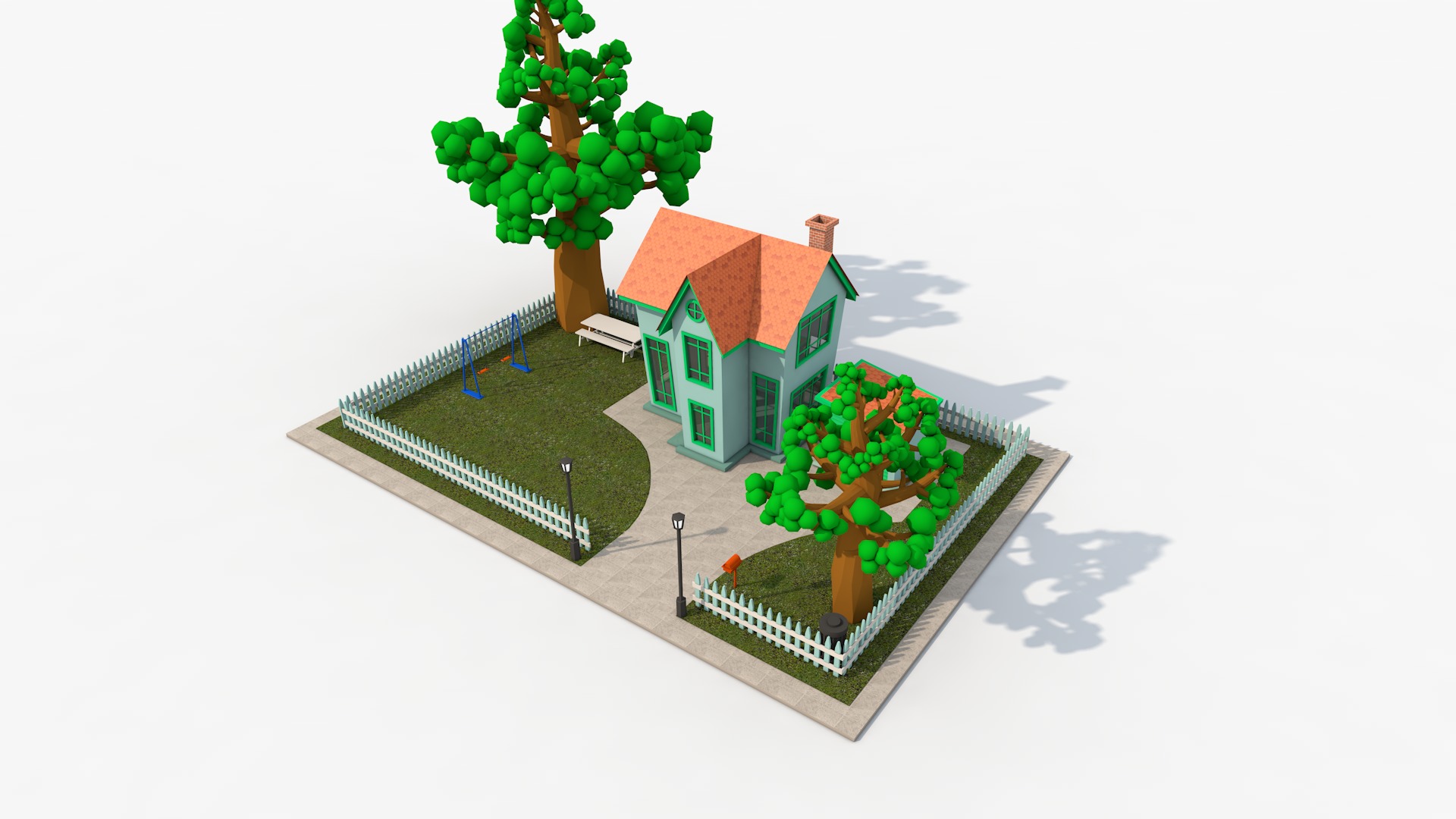 Cartoon House 3D model_1