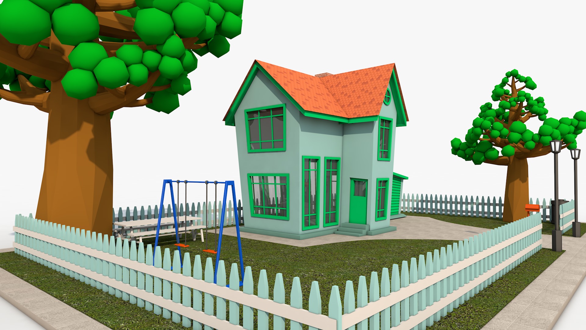 Cartoon House 3D model_5