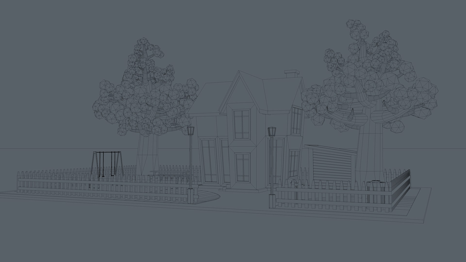 Cartoon House 3D model_7