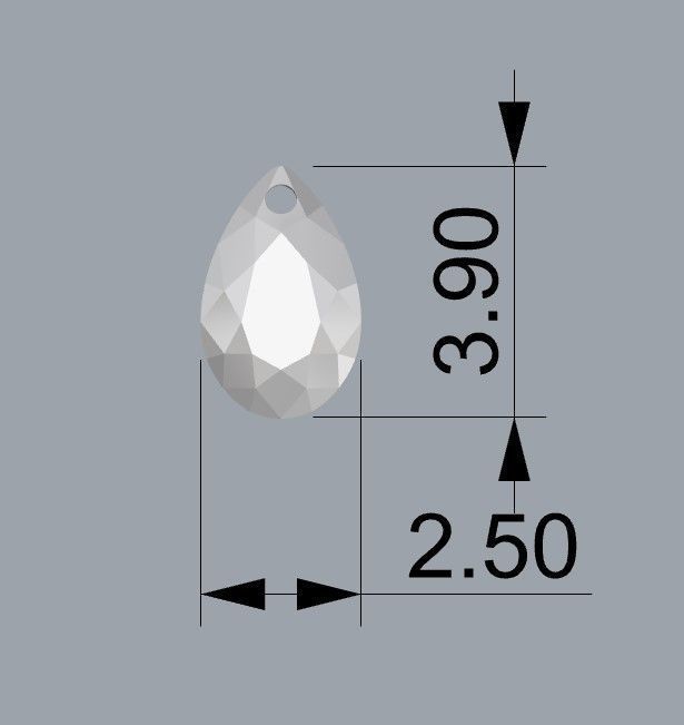 Brush Ring With Pear Diamonds 3D print model_7