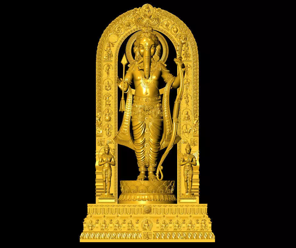Ganpati Ram lalla  ganpati with ram lalla 3D print model_0