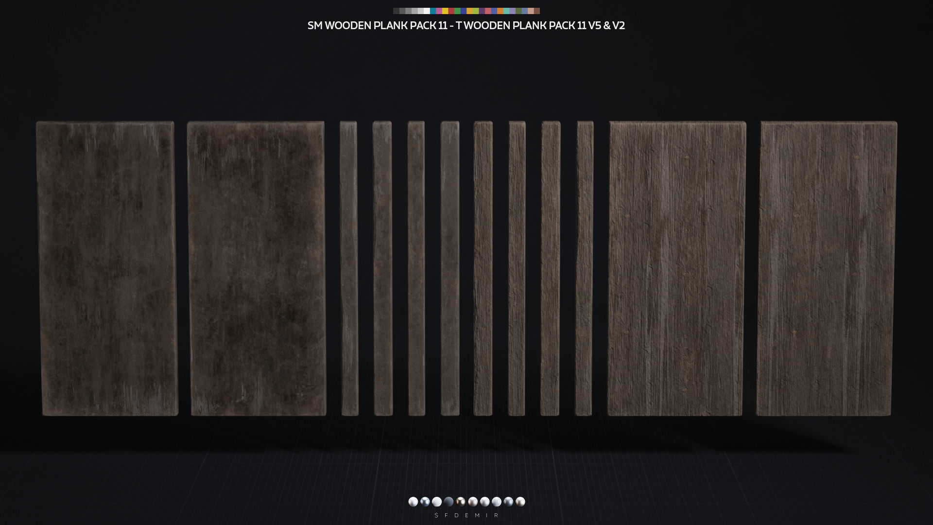 Wooden Plank Pack Vol 11 Low-poly 3D model_4