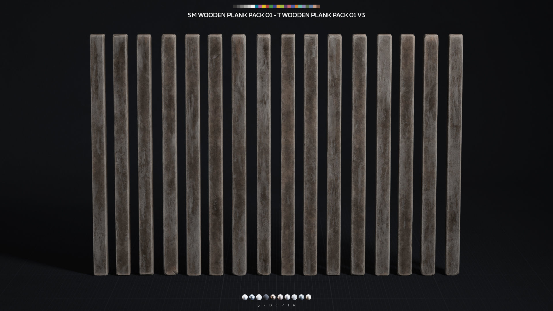 Wooden Plank Pack Vol 01 Low-poly 3D model_4