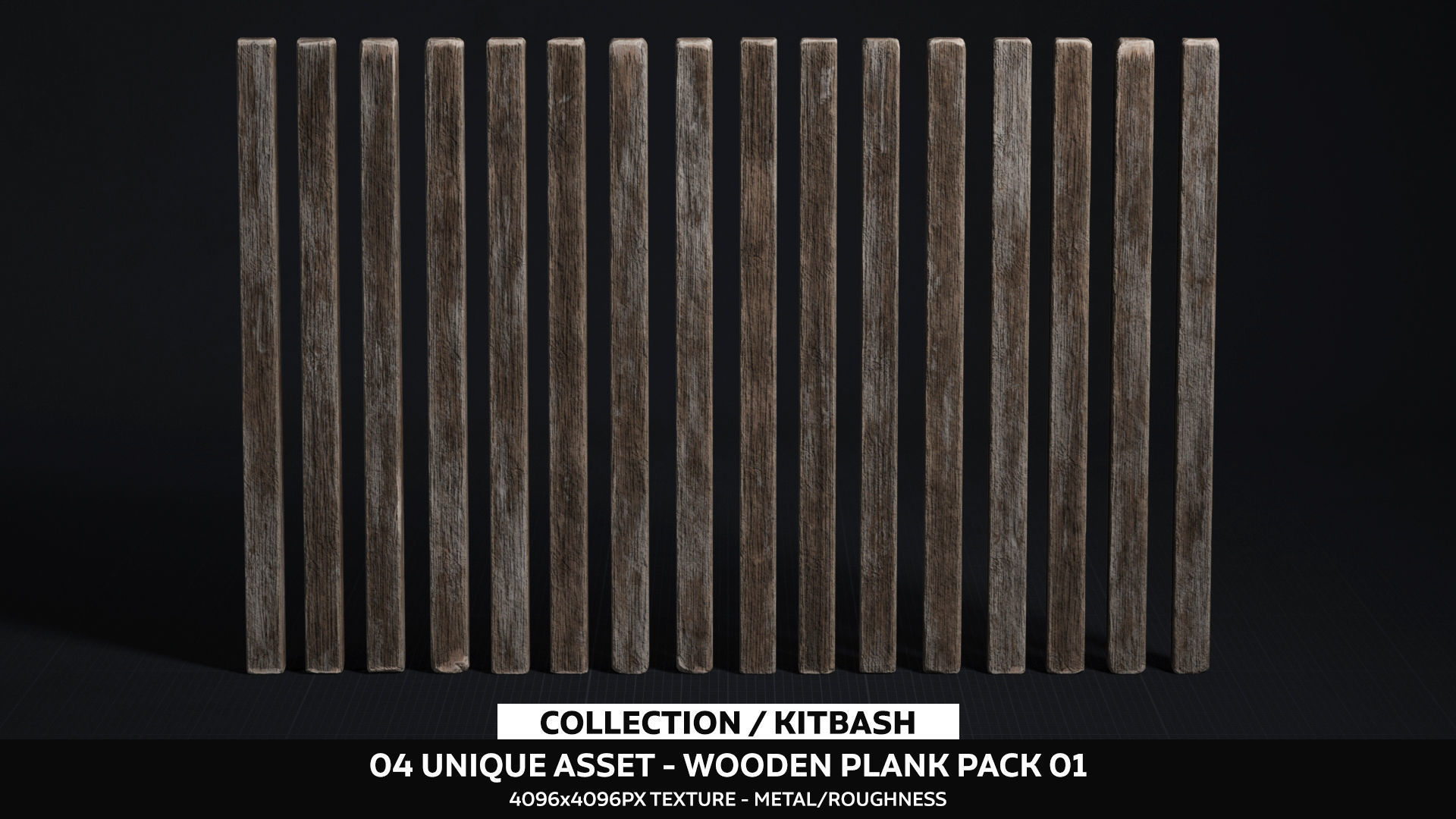 Wooden Plank Pack Vol 01 Low-poly 3D model_1