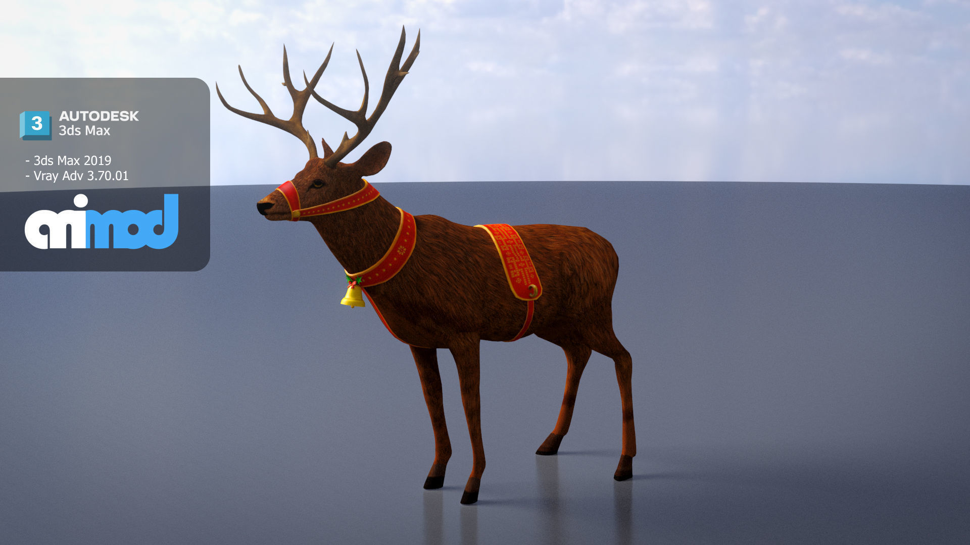 Animal Deer 002 3D model_2
