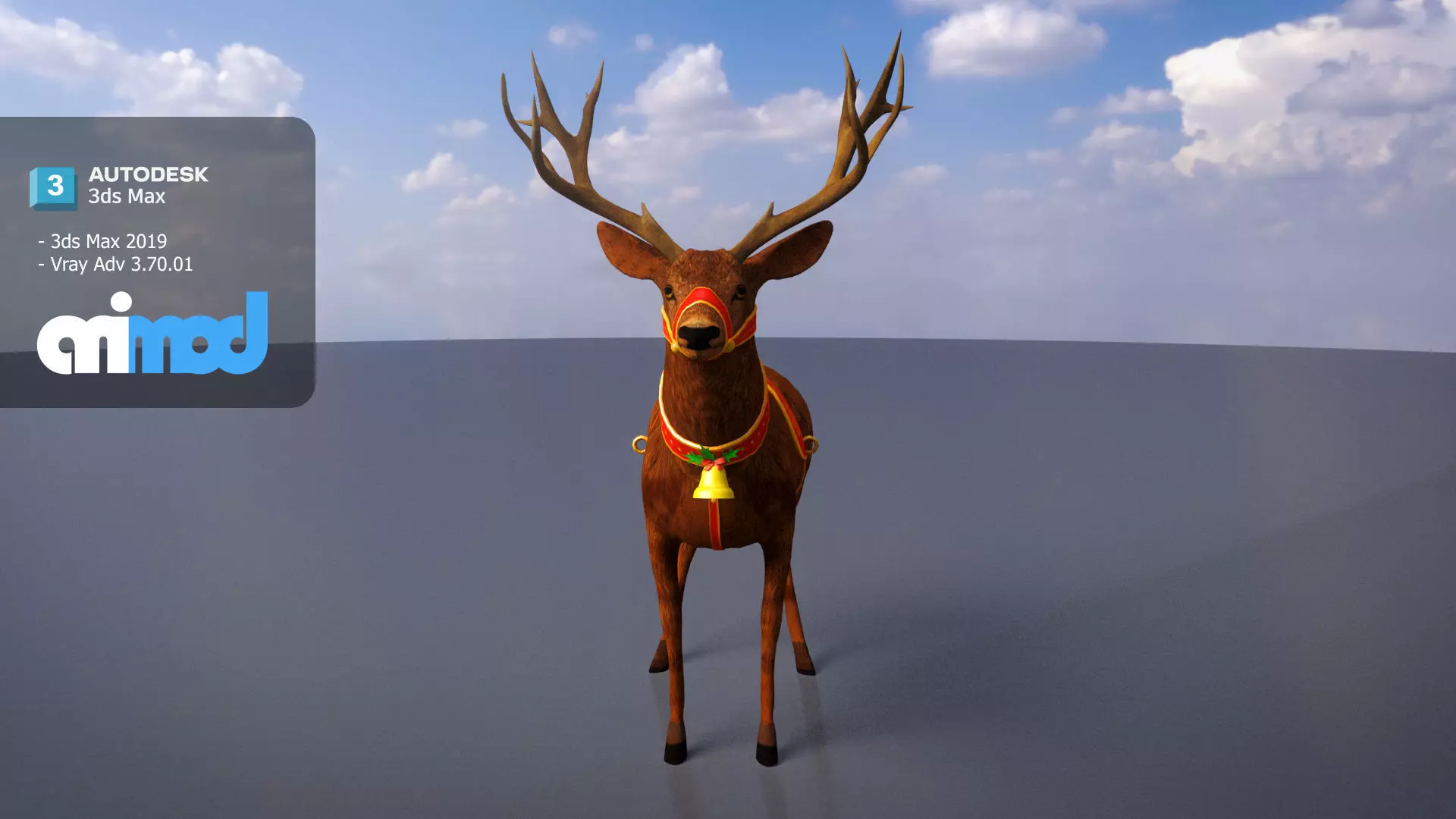 Animal Deer 002 3D model_0