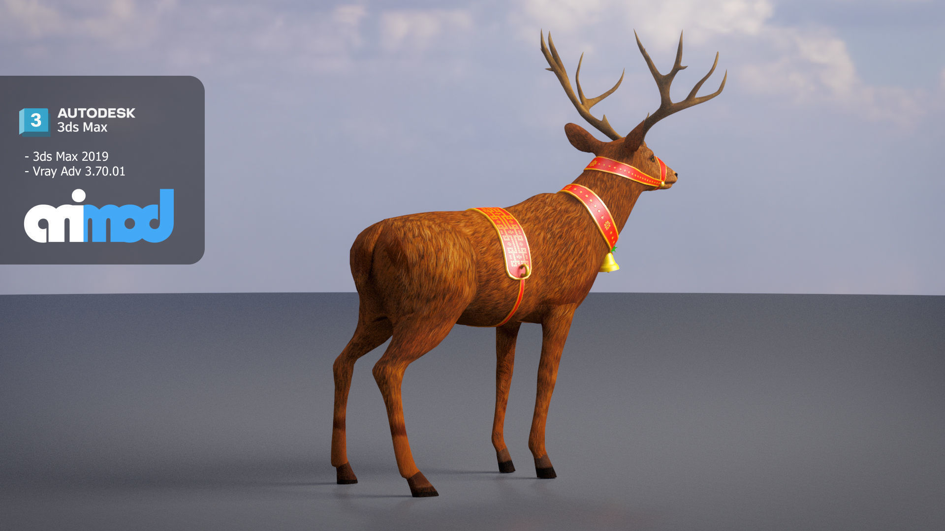 Animal Deer 002 3D model_3