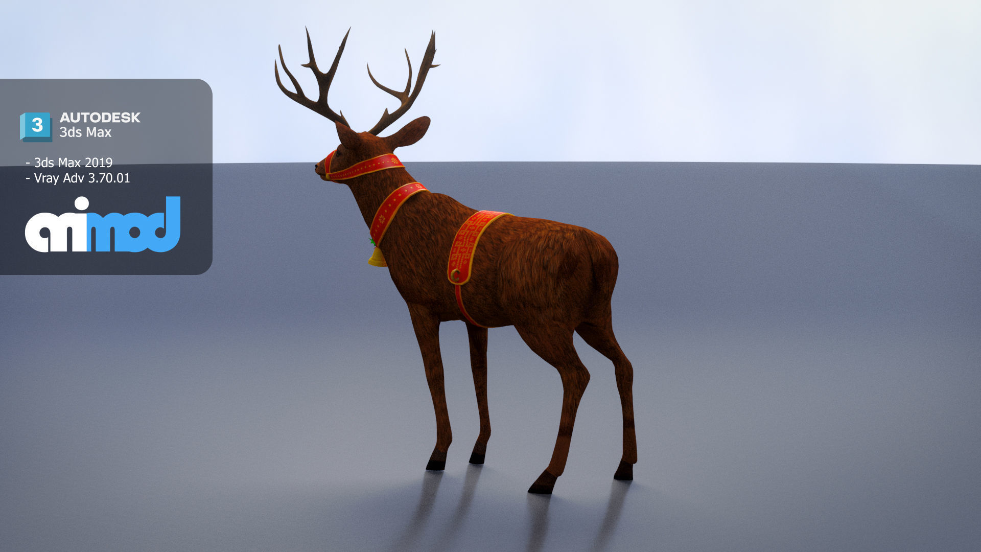 Animal Deer 002 3D model_4