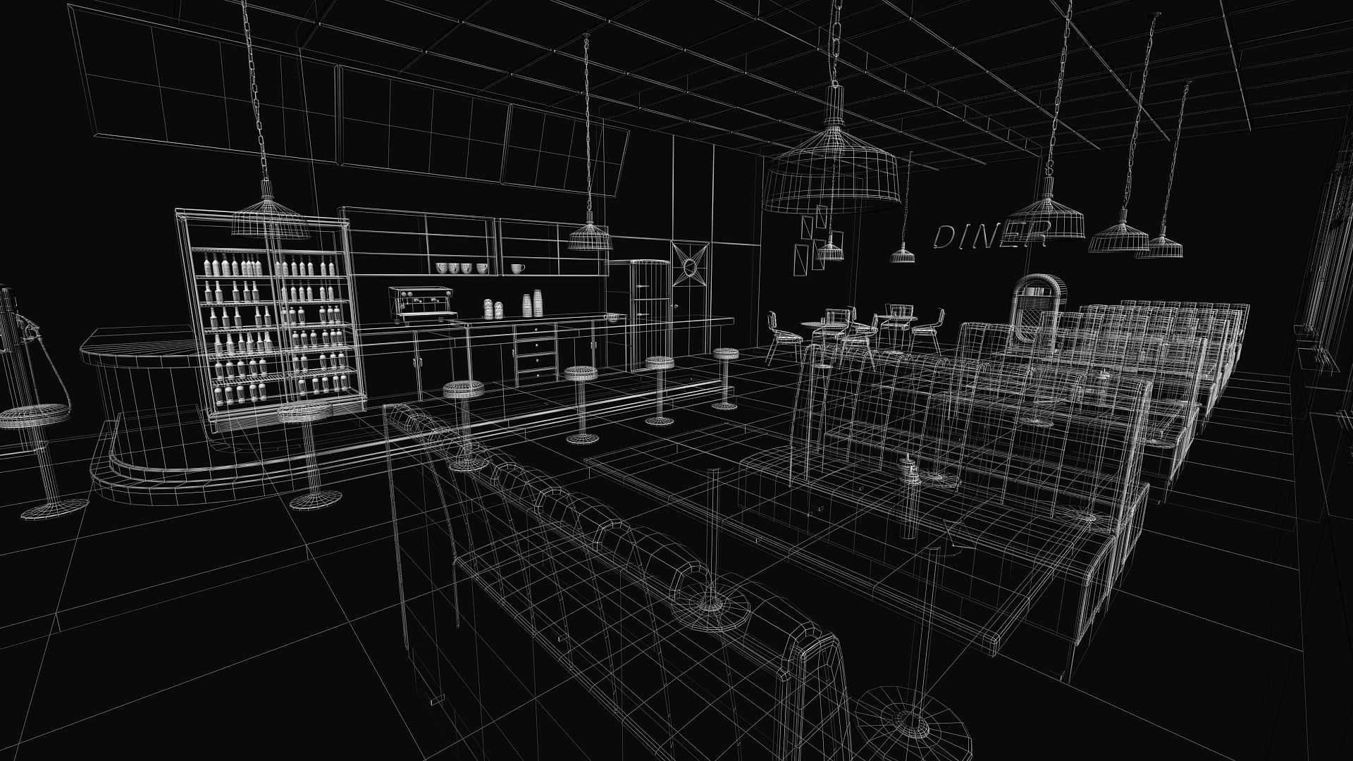 Diner Interior 3D model_10