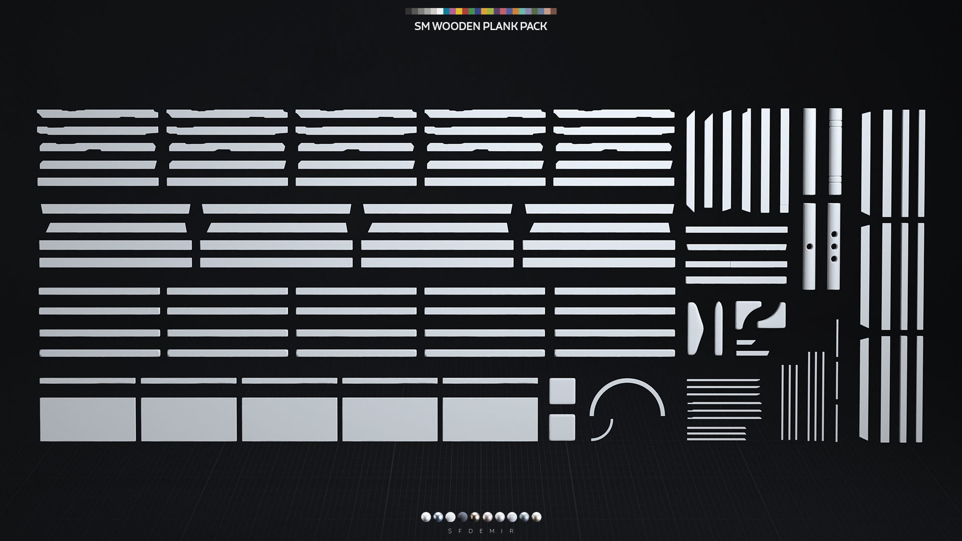 Wooden Plank Pack 3D Model Collection_16