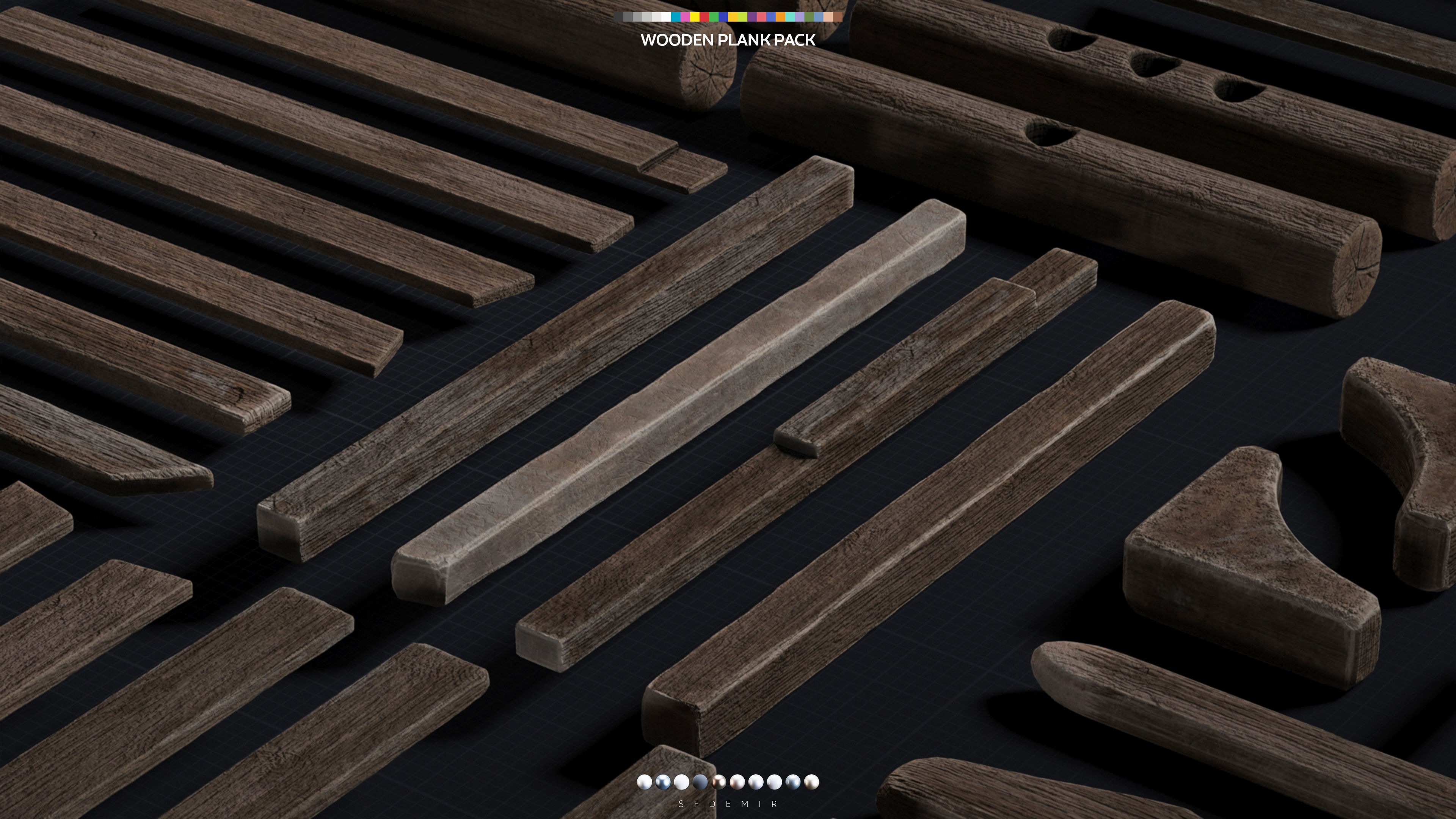 Wooden Plank Pack 3D Model Collection_13