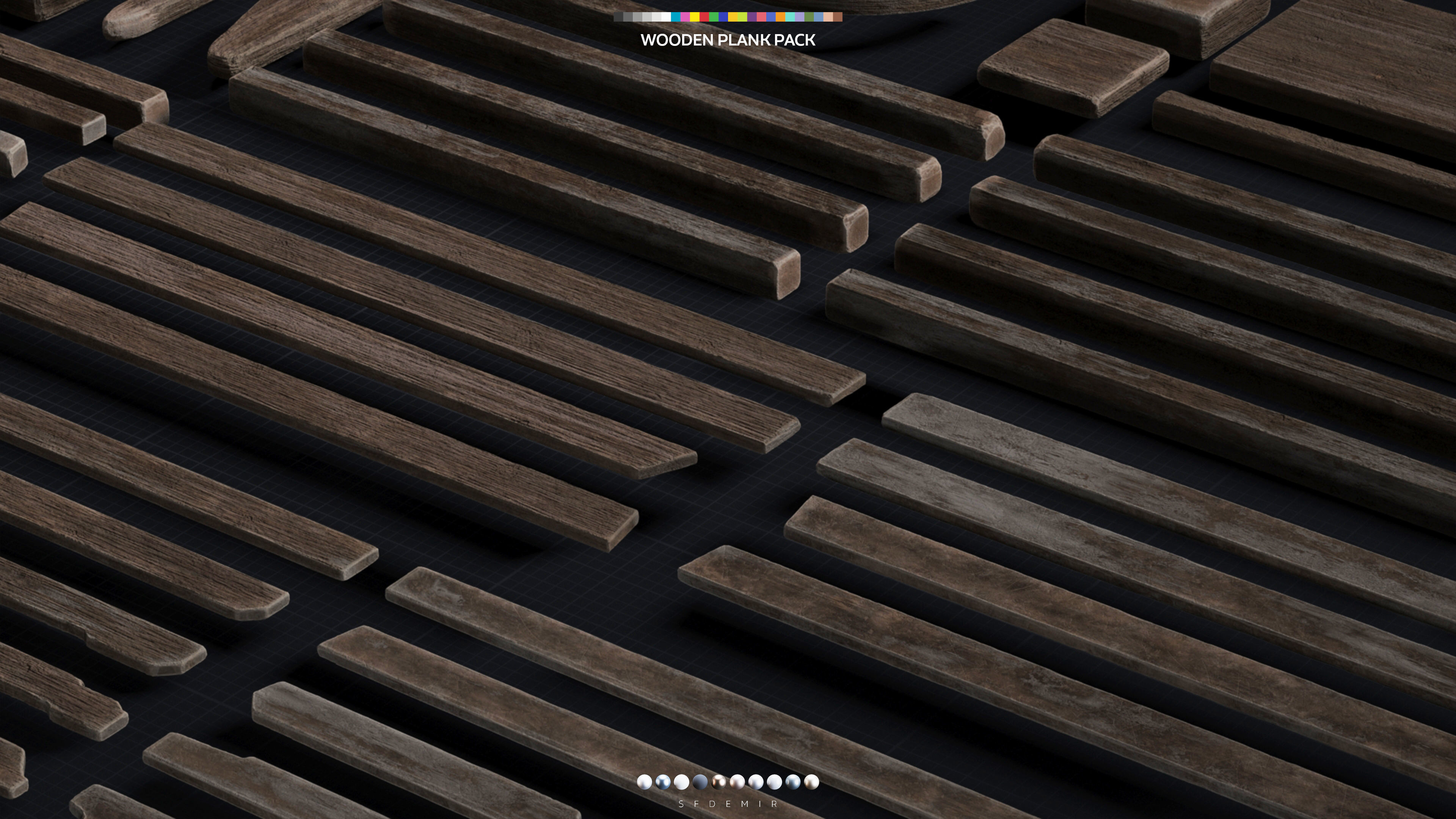 Wooden Plank Pack 3D Model Collection_12