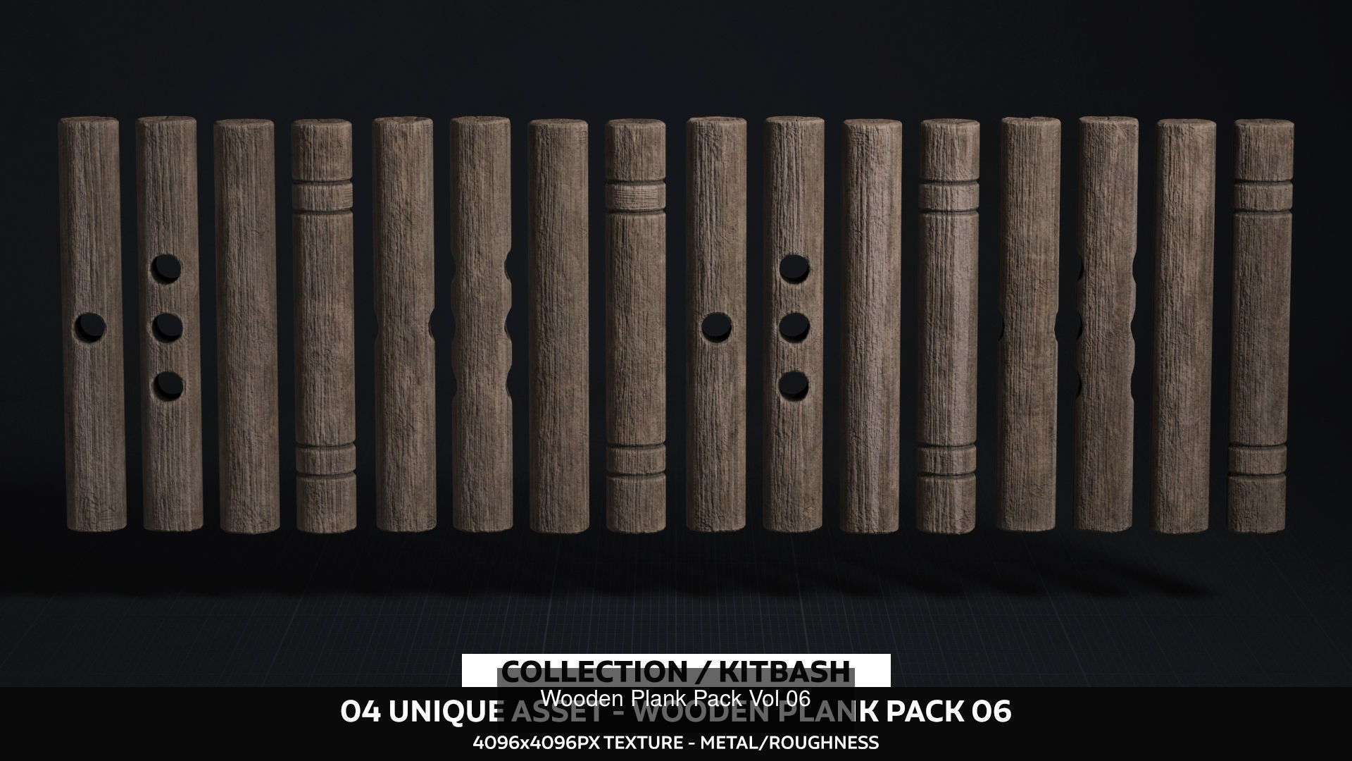 Wooden Plank Pack 3D Model Collection_1