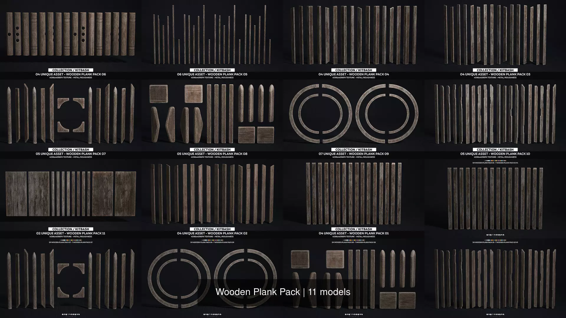 Wooden Plank Pack 3D Model Collection_0