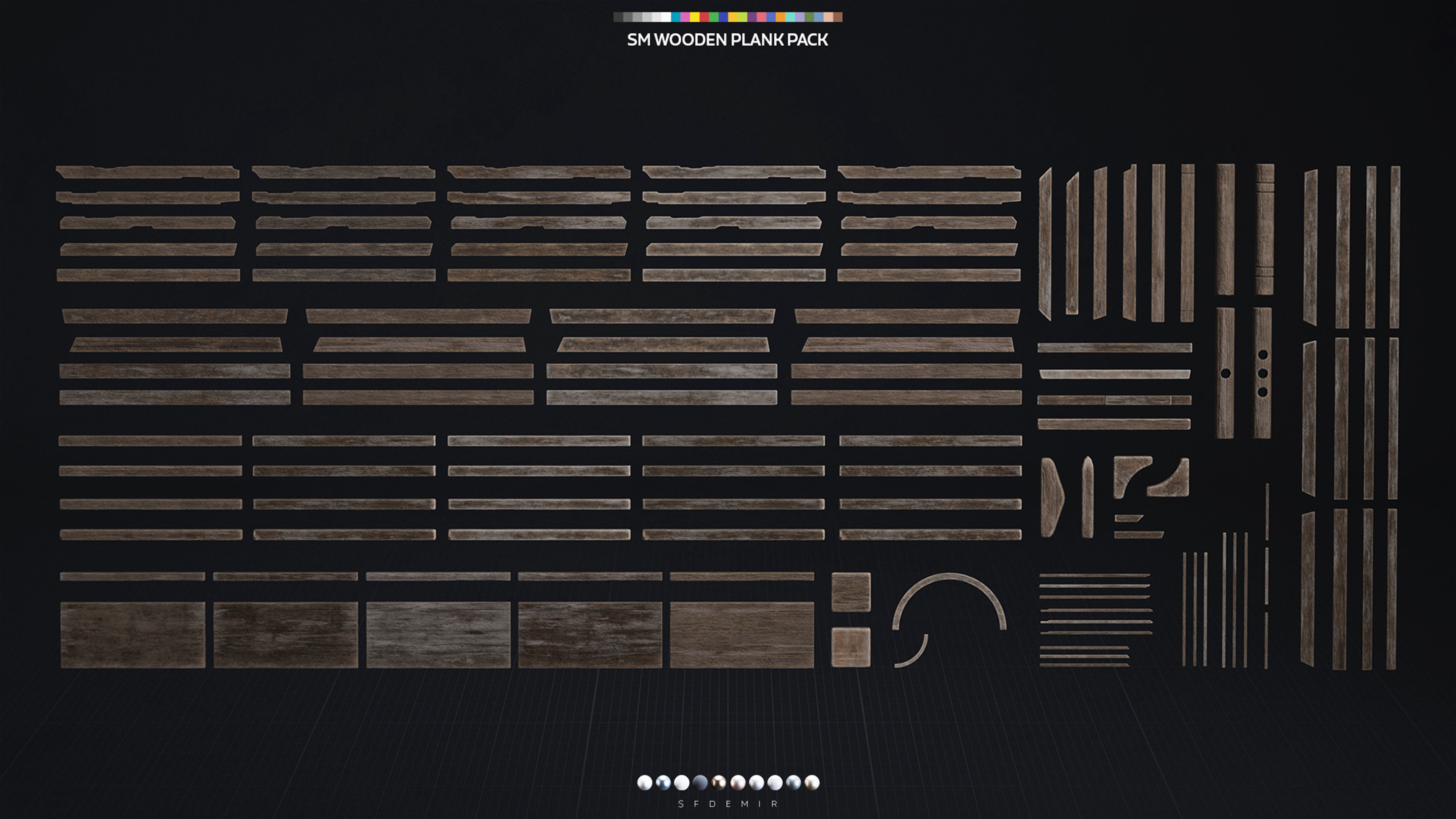 Wooden Plank Pack 3D Model Collection_15